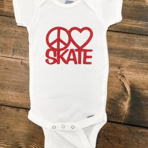 Peace love and skate baby cupcake bodysuit