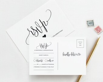 Rsvp Postcard Etsy