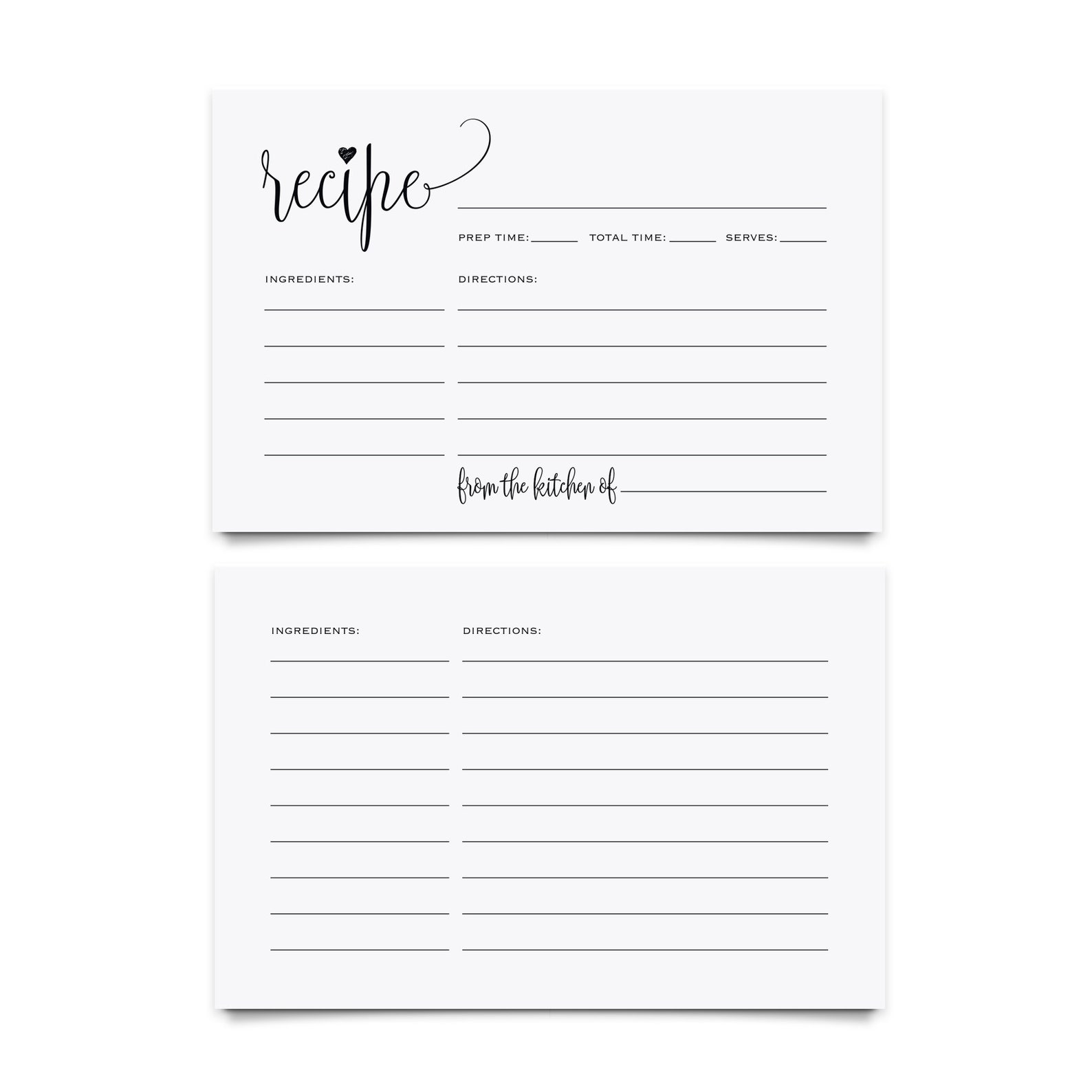 PRINTED Recipe Cards 4x6 Double Sided Recipe Cards for Etsy