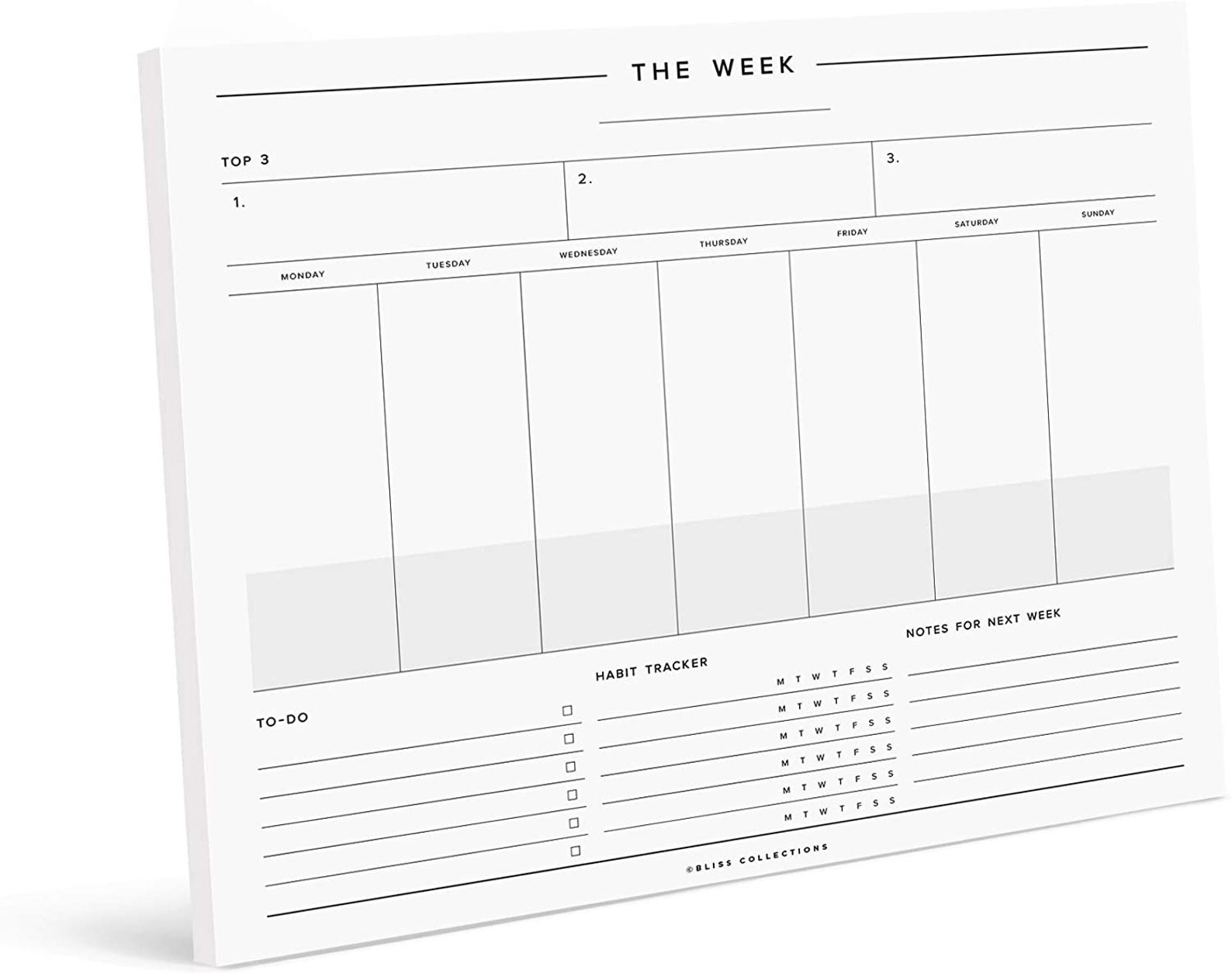 Minimalist Weekly Planner Tear Off Pad 50 Undated Sheets Etsy