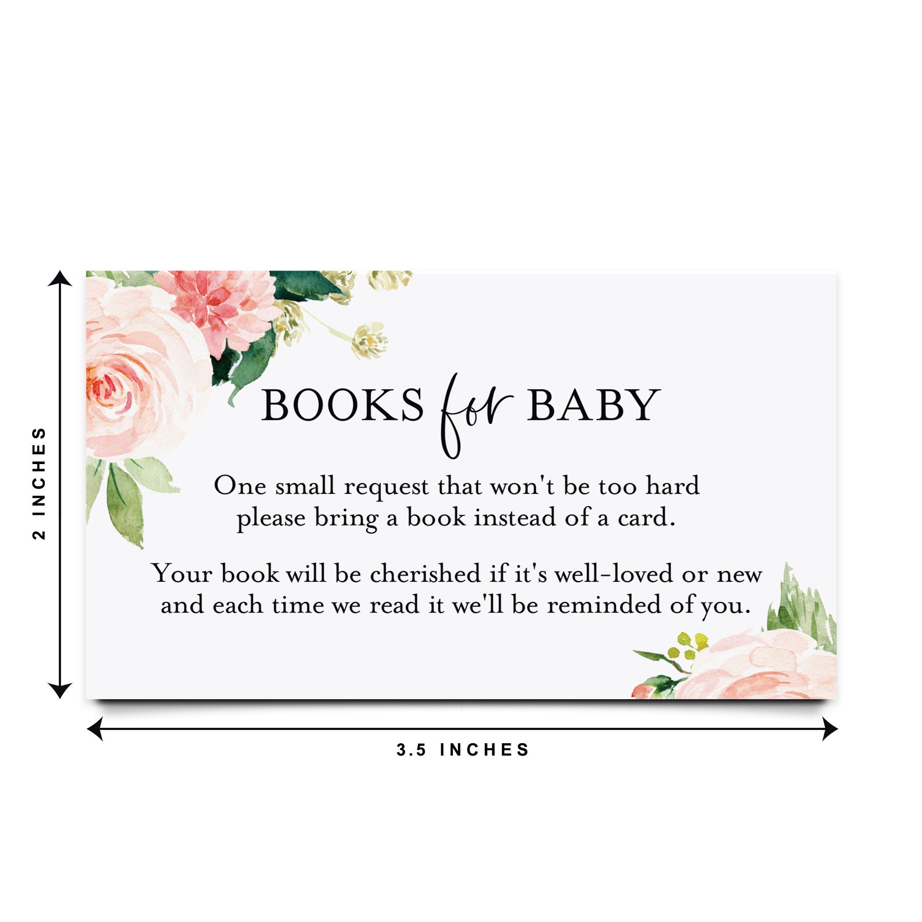 PRINTED Baby Shower Book Request Cards Books for Baby Insert Etsy