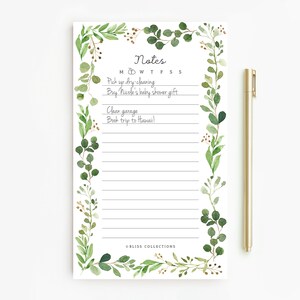 thumbnail image 2 of Bliss Collections Greenery To-Do List Notepad – 50 Sheets Tear-Off Pad For Shopping Lists, Reminders, Memos – 114 X 191mm (Magnet Optional) 2 of 10