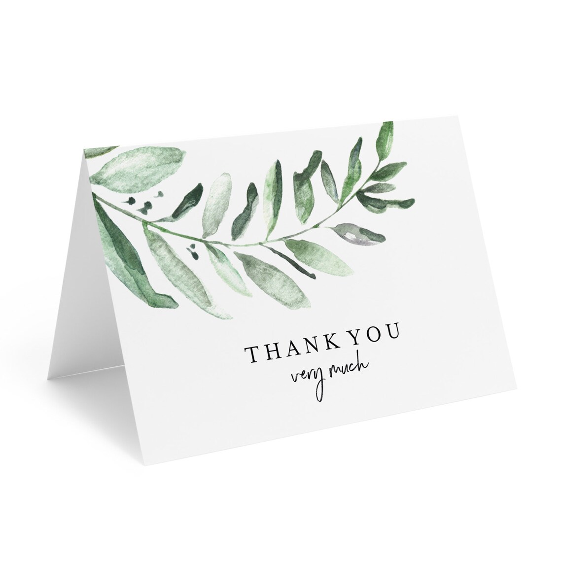 25 Pack PRINTED Greenery Thank You Cards with Envelopes 4x6 Etsy