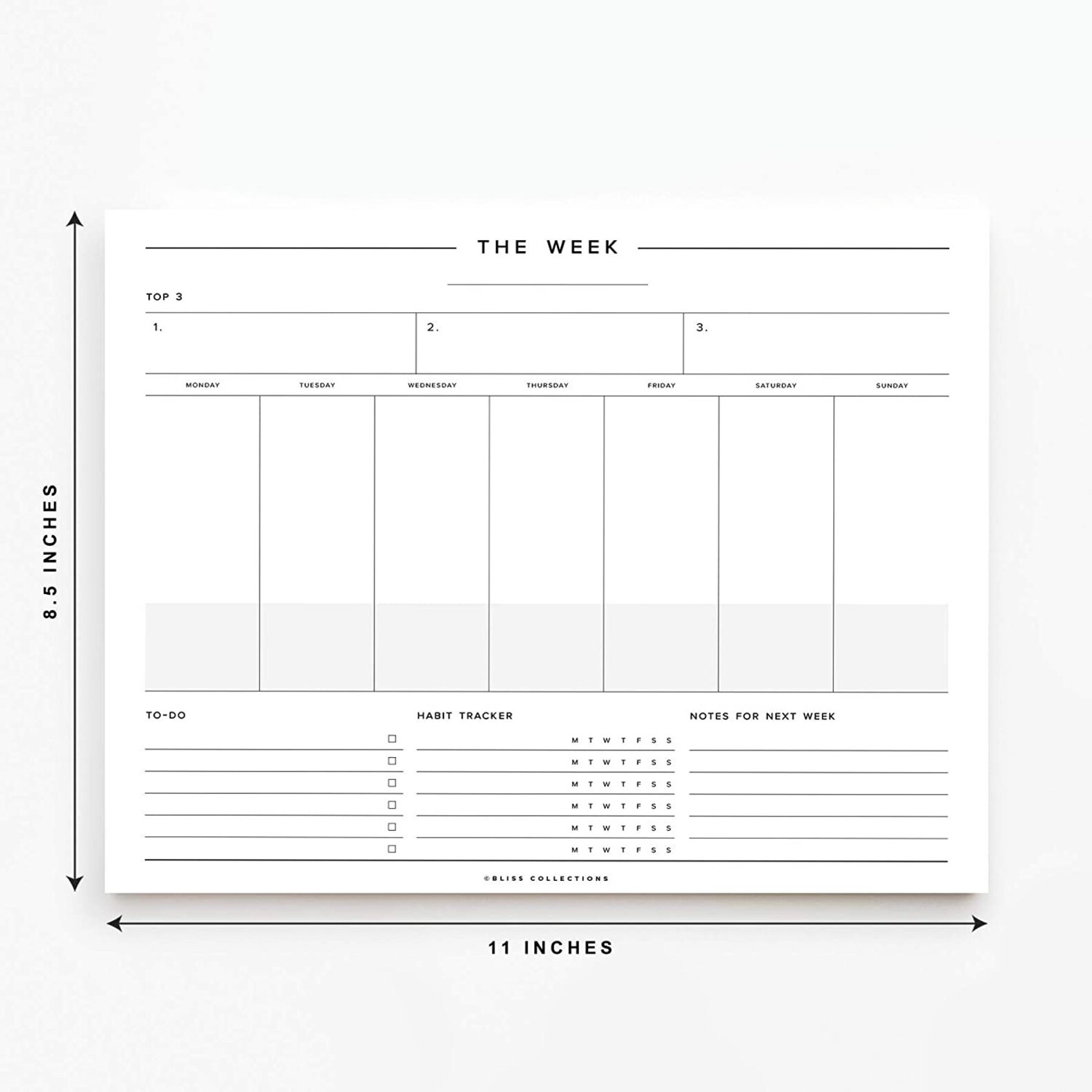 Minimalist Weekly Planner Tear Off Pad 50 Undated Sheets Etsy