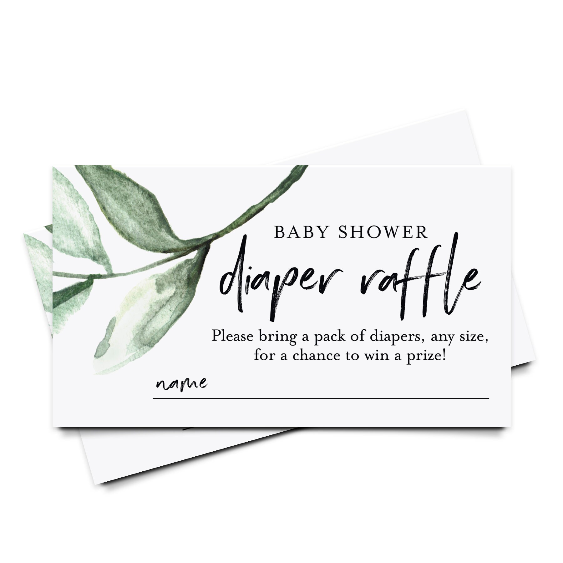 PRINTED Diaper Raffle Cards Baby Shower Game Idea 2x3.5 Etsy