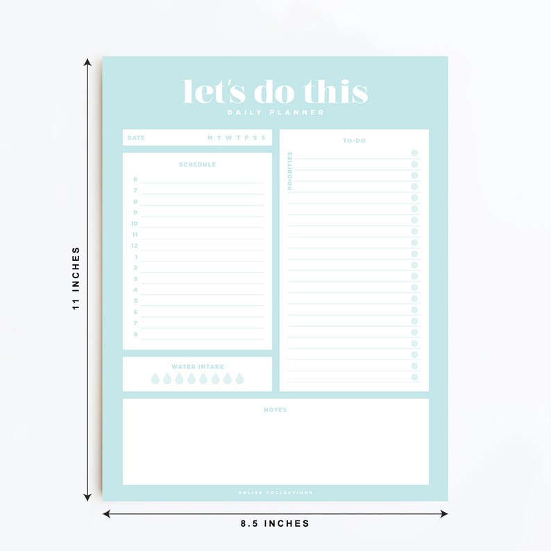 PRINTED Daily Planner Tear off Pad 50 Undated Sheets Desk Etsy UK
