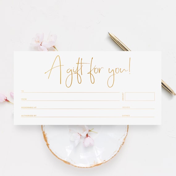 printed real gold gift certificate cards gold foil blank etsy printed real gold gift