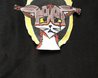 Traditonal cat art / Warrior cat / Old art work