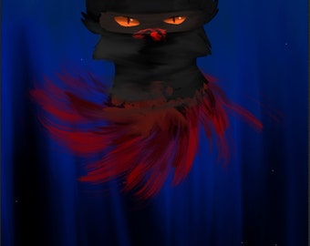 Digital cat art/ Warrior cat / A bloody Tigerstar