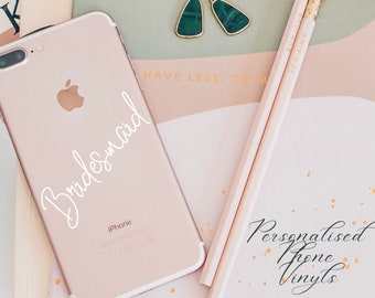 Personalised Phone Wedding Vinyl Decals and Phone Cases Decals Personalised Wedding Celebration Hen Do | Bride Bridesmaid Groom