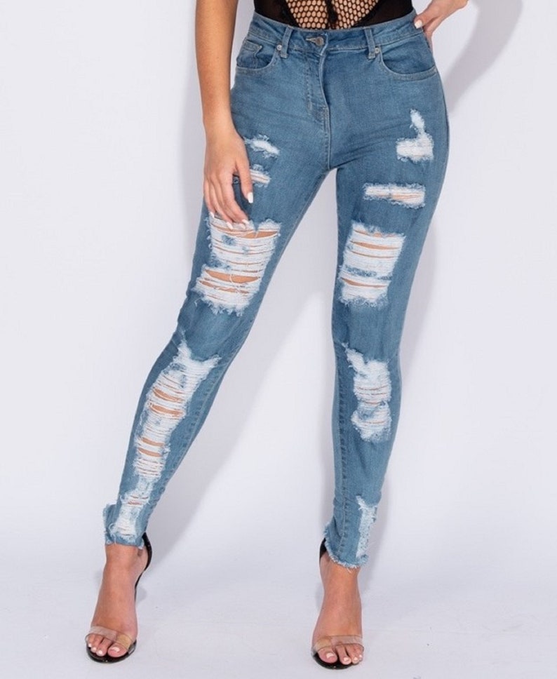 ladies high waisted jeans uk
