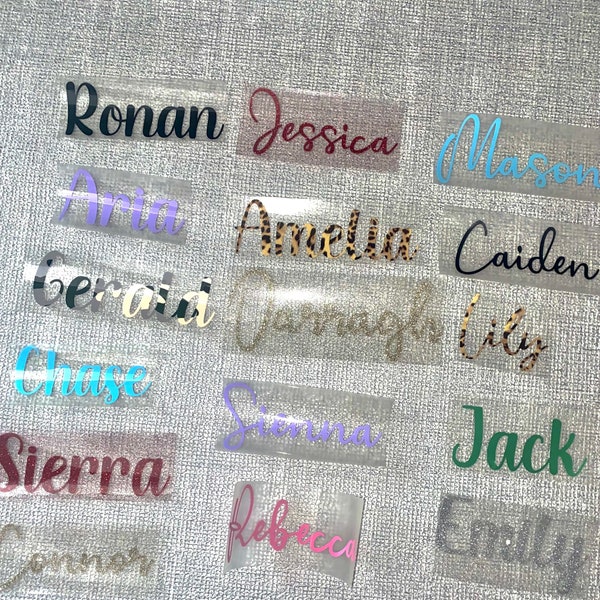 Personalised Iron On Name Labels For Personalizing Gifts Birthday Hen Party Wedding Bridal Shoes Hats Trainers Clothing Fabric Wholesale DIY