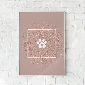Heart Paw Print Art Print, Dog Mom Print, Printable, Printable Quote, Art Print, Digital Download, Wall Decor, Wall Art