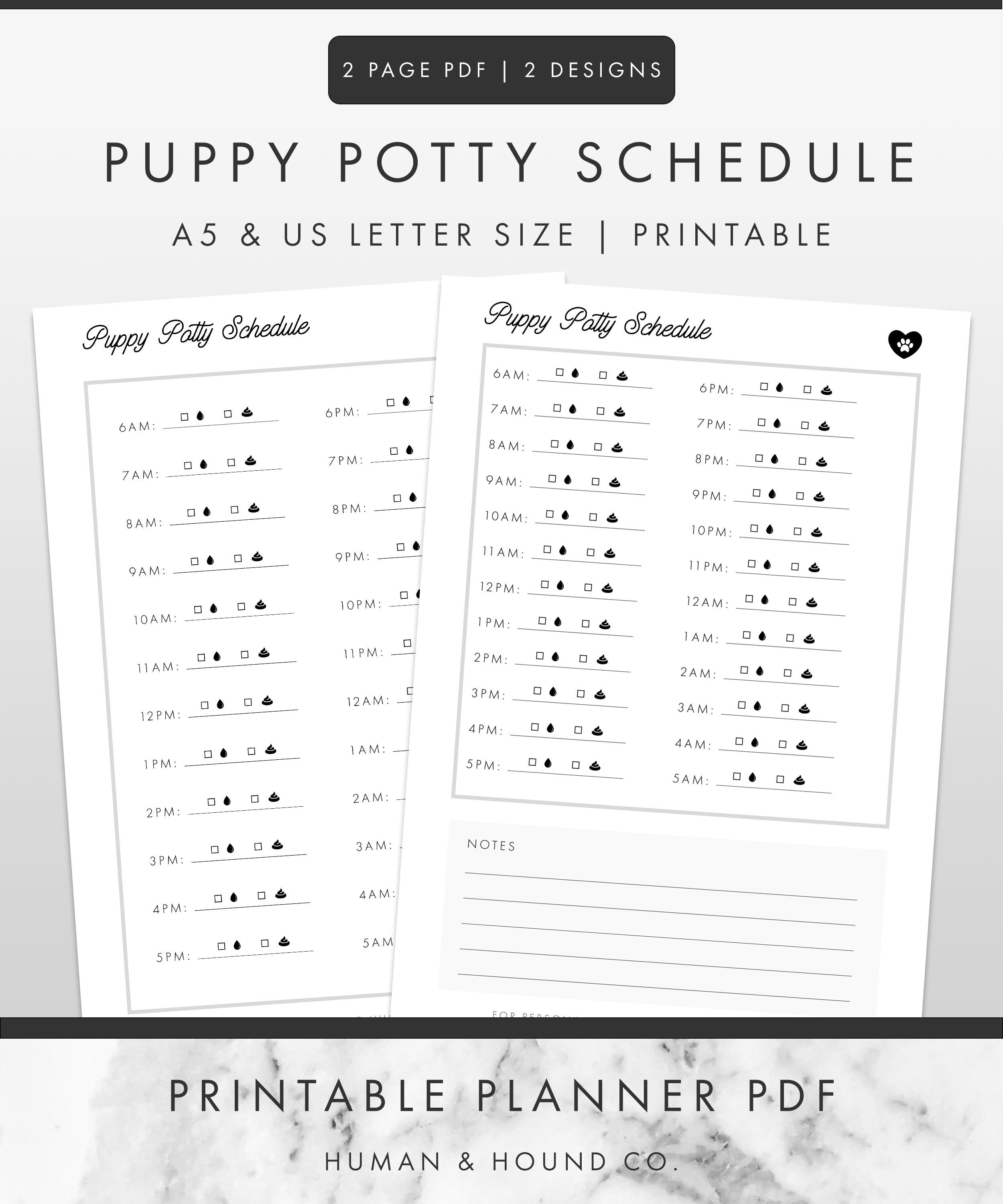 2021 Daily Puppy Potty Schedule, Daily Puppy Planner, Dog Mom Planner ...