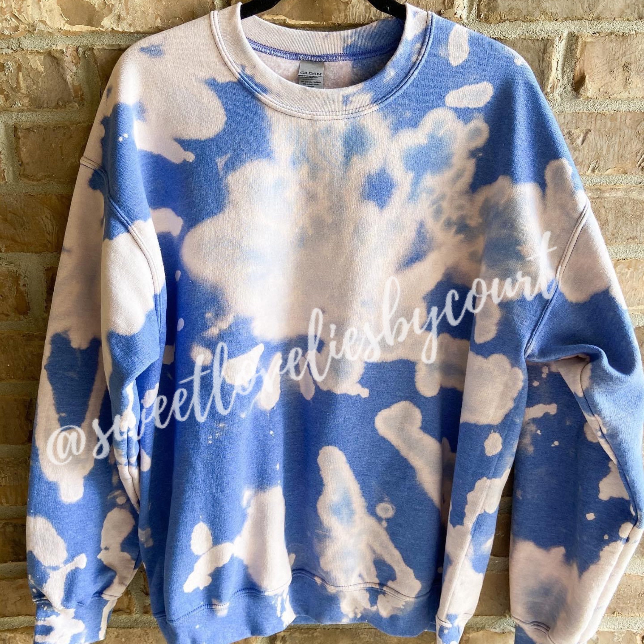 blue bleached sweatshirt