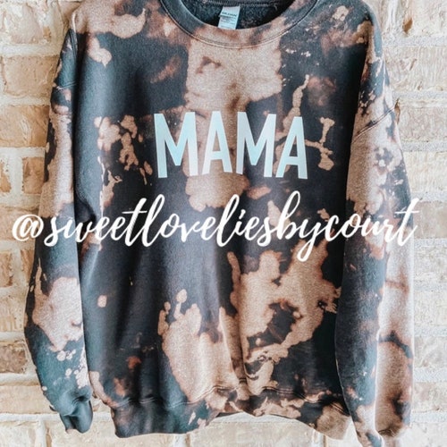Boy Mom Bleached Tie Dye Sweatshirt Large Letters Etsy