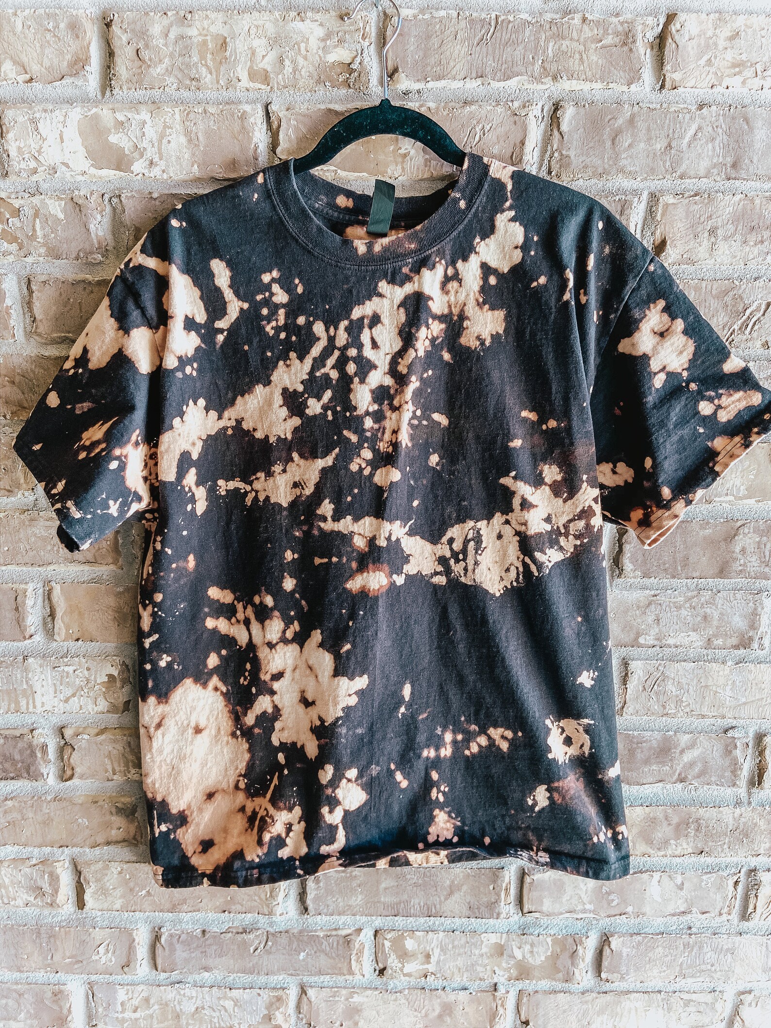 Bleached Distressed Black Tshirt Etsy