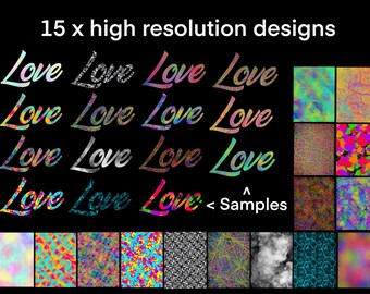15 x arrière-plans haute résolution/superpositions pour Prrocreate ect