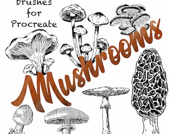 Procreate Mushroom brush stamp set
