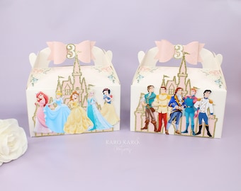 Castle,Disney Princess, PACK Personalized Big Gable favor box, Fancy party favor box,Custom party decoration,Princess birthday,Birthday Girl