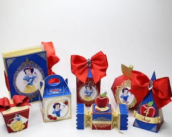 Snow white Party decoration Kit, Princess, Birthday party, Party decor, Personalized favor boxes