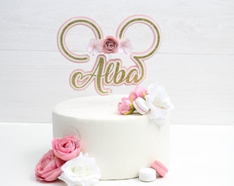 Minnie Mouse cake topper, Disney, Birthday, Baby shower, Personalized cake topper