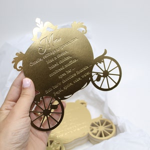 Personalized Carriage Menu, Table decor, Princess birthday.