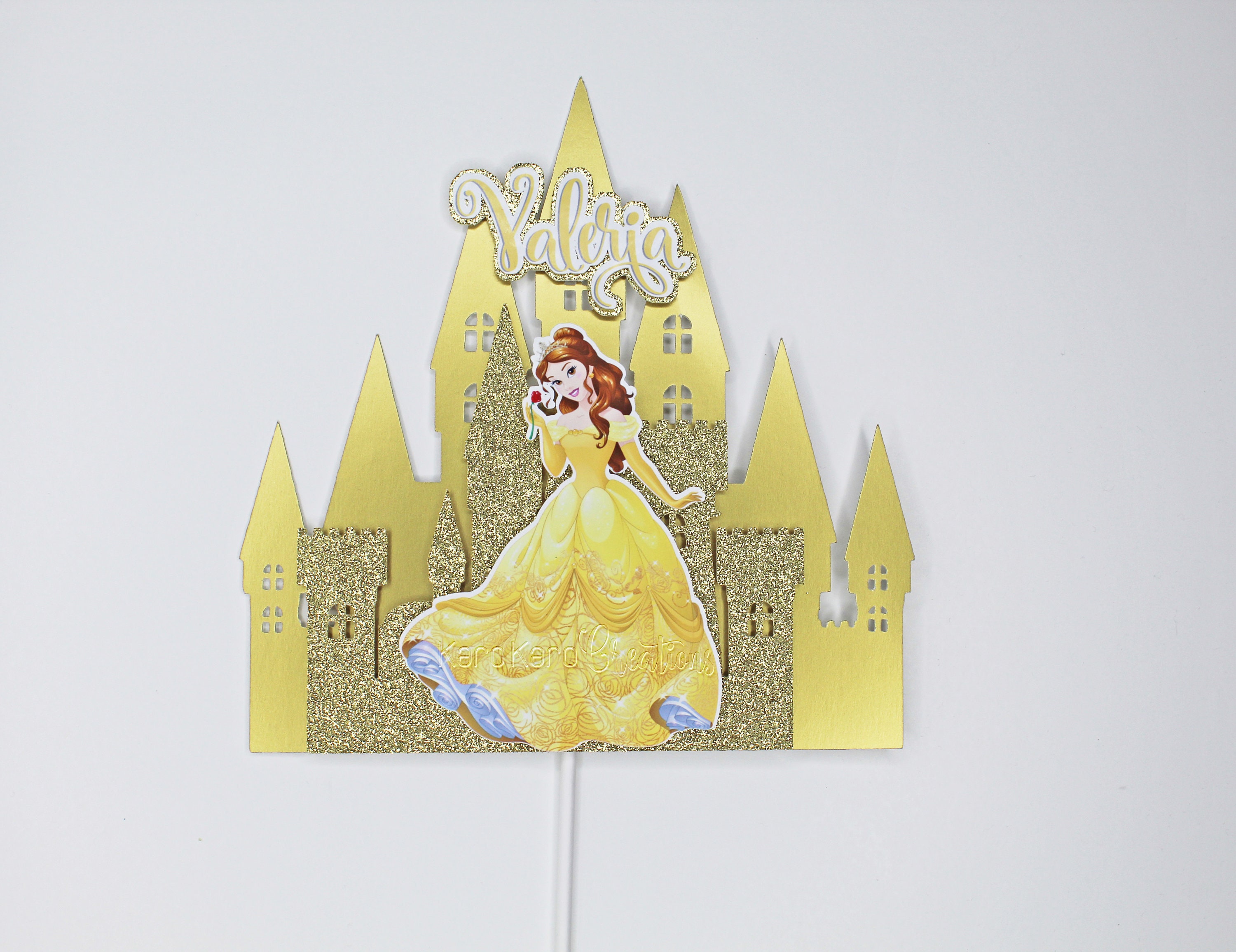 Belle Princess Cake Topper Personalized Party Decor Princess - Etsy