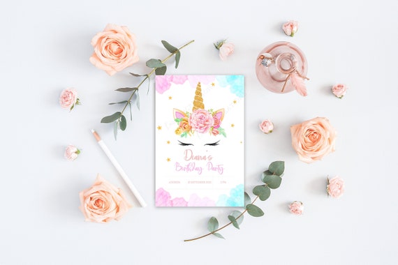 PRINTABLE Unicorn Invitation-digital Download-editable | Etsy