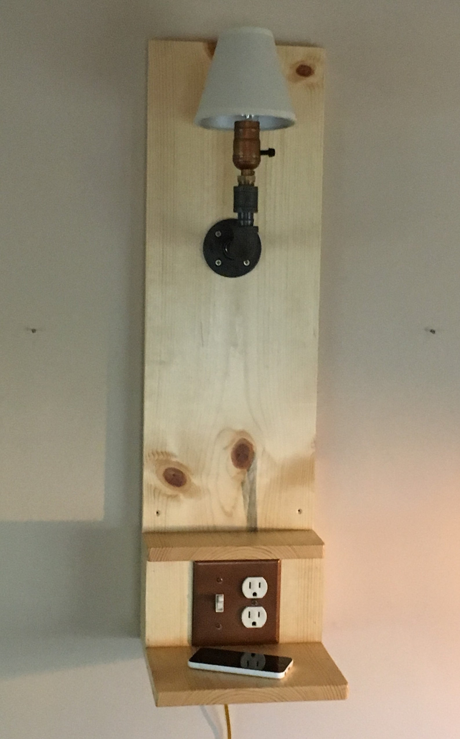 Floating Nightstand with light/Steampunk/Charging Station Etsy