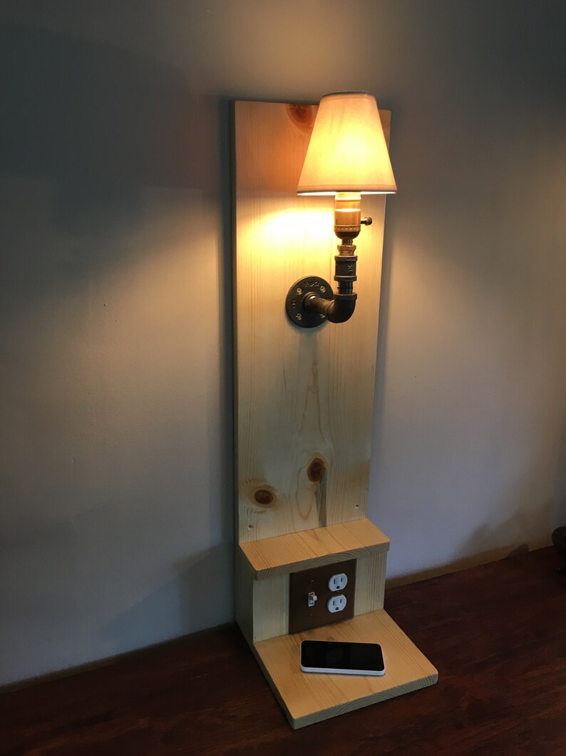 Floating Nightstand with light/Steampunk/Charging Station Etsy