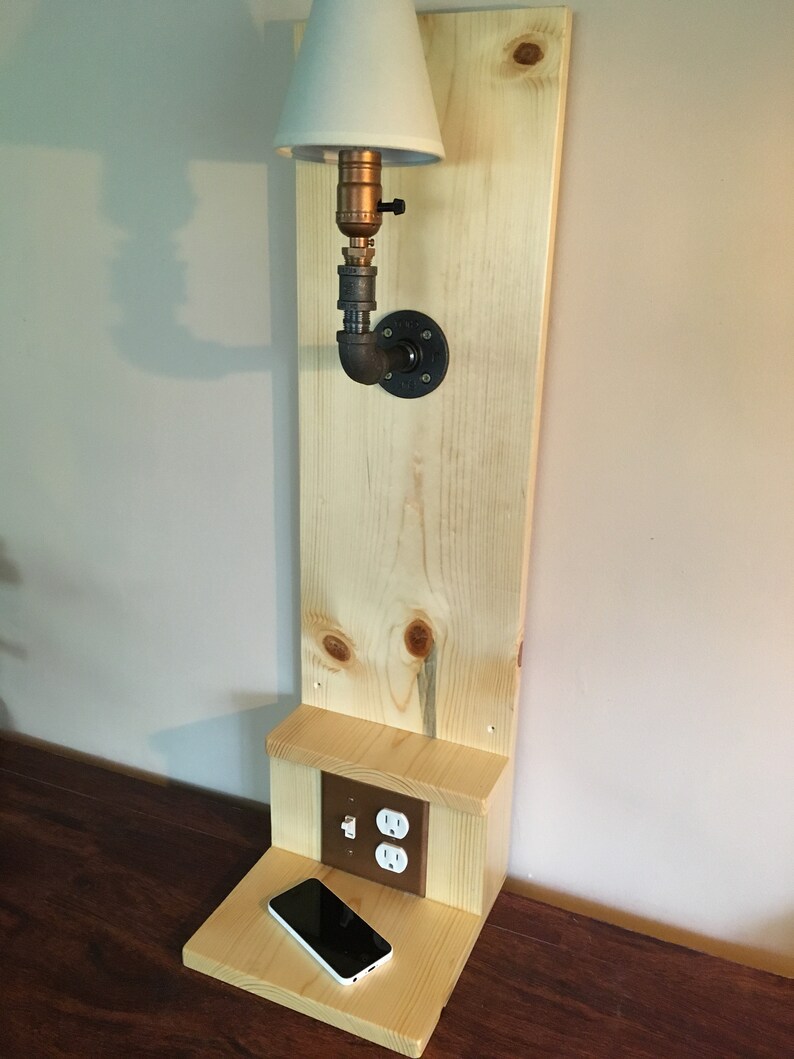 Floating Nightstand with light/Steampunk/Charging Station Etsy