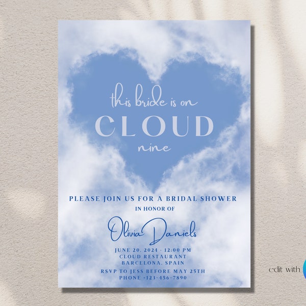 On Cloud Nine Bridal Shower Invite Etsy