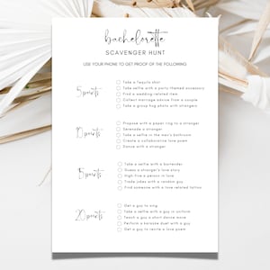 Bachelorette Scavenger Hunt Template Canva Minimalist Bachelorette Party Game Printable Scavenger Hunt Hen Party Printable Scavenger Hunt
