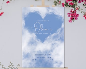 This Bride is On Cloud Nine Bridal Shower Welcome Sign Bridal Shower On Cloud 9 Welcome Sign Template