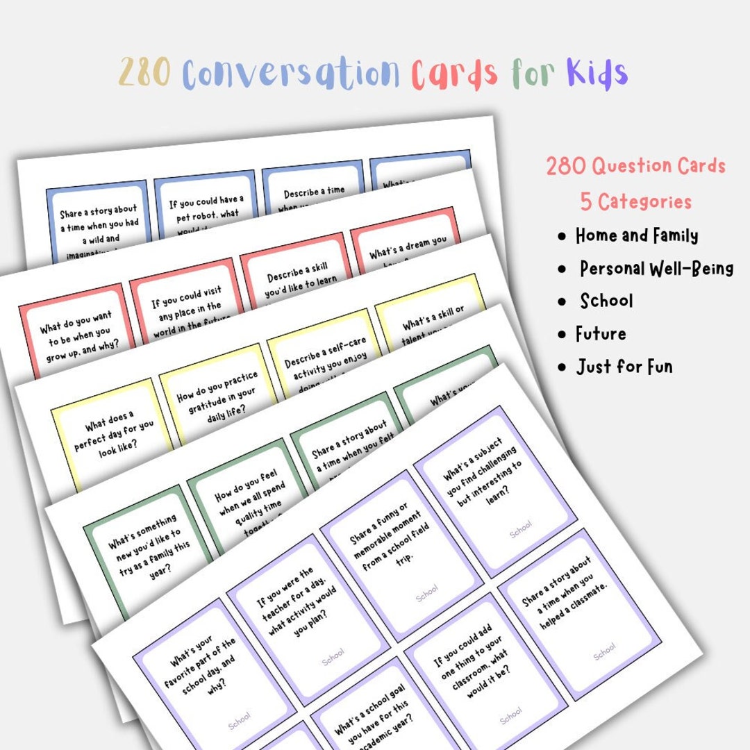 280 Conversation Cards to Get Kids Talking, Conversation Starters Road