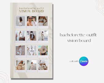 Bachelorette Outfit Vision Board: Editable Canva Template