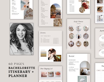 Bachelorette Itinerary Planner Template: 60 Pages (Canva Editable, Digital Download)