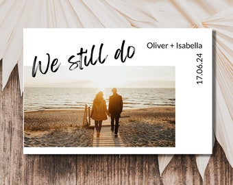 Minimalist Vow Renewal Save the Date Photo Template (Canva Editable)