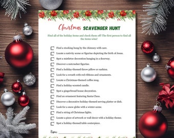 Christmas Scavenger Hunt Template: Holiday Family Game (Printable)