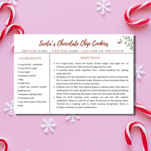 Holiday Recipe Card Template, Christmas Recipe Card Template, Cookie Recipe Card, 6x4 Recipe Card, Cooking Recipe Card, Canva Template