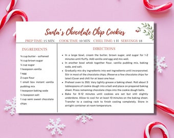 Weihnachtsrezept Kartenvorlage: 15x10cm Canva Vorlage (Digitaler Download)