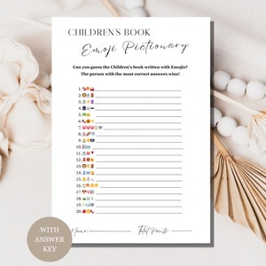 Baby Shower Emoji Pictionary Children&#39;s Book Game PDF, Baby Emoji Game, Baby Shower Game, Baby Shower Emoji Pictionary Game, Baby Shower Fun