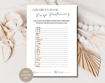 Baby Shower Emoji Pictionary Children&#39;s Book Game PDF, Baby Emoji Game, Baby Shower Game, Baby Shower Emoji Pictionary Game, Baby Shower Fun