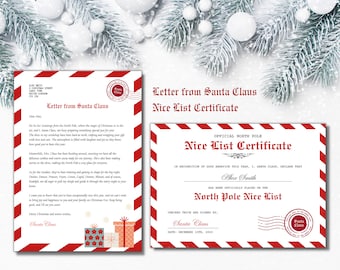 Editable Santa Letter & Nice List Certificate Template (A4 Digital Download)