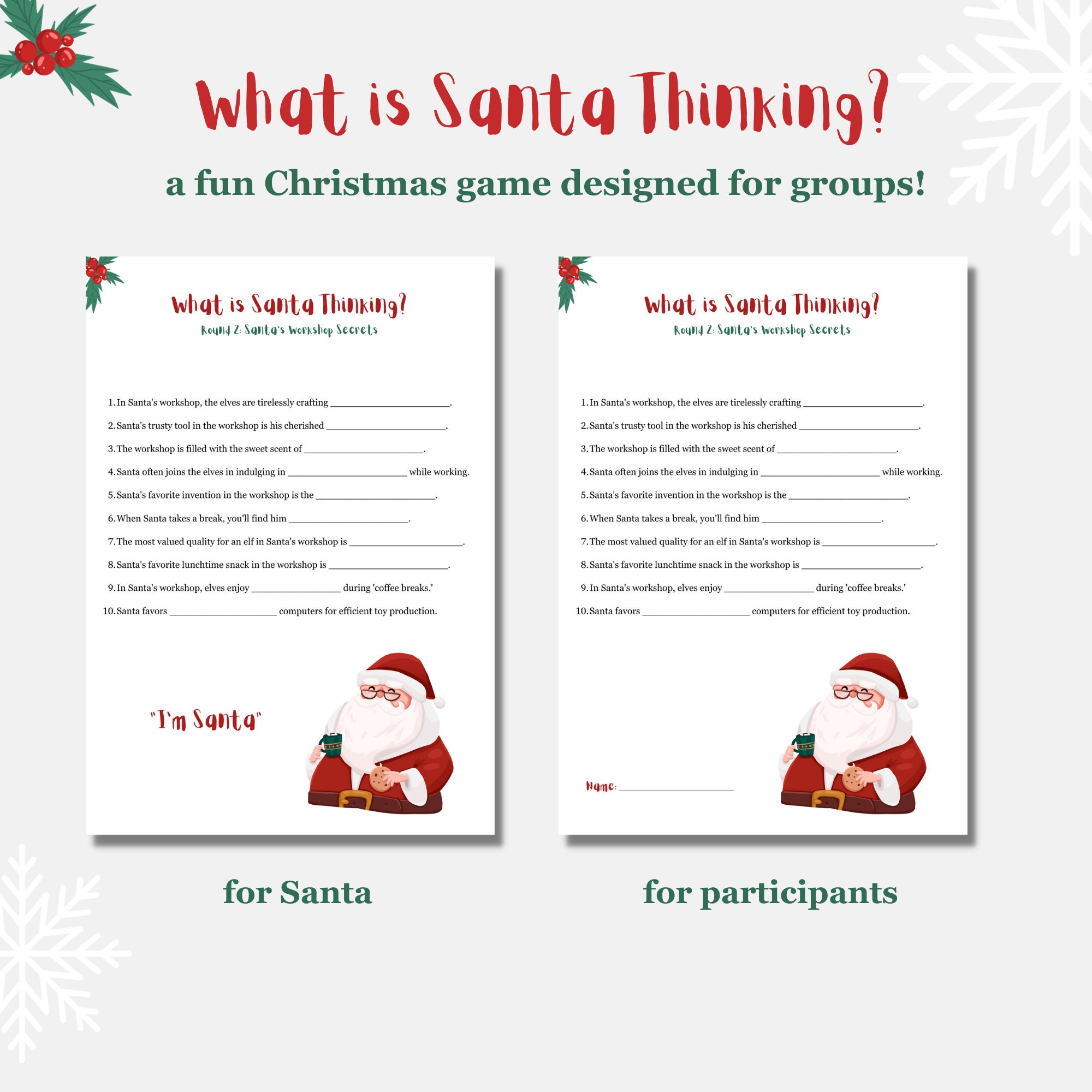 Christmas Game for Adults, Christmas Games for Groups, Christmas Games