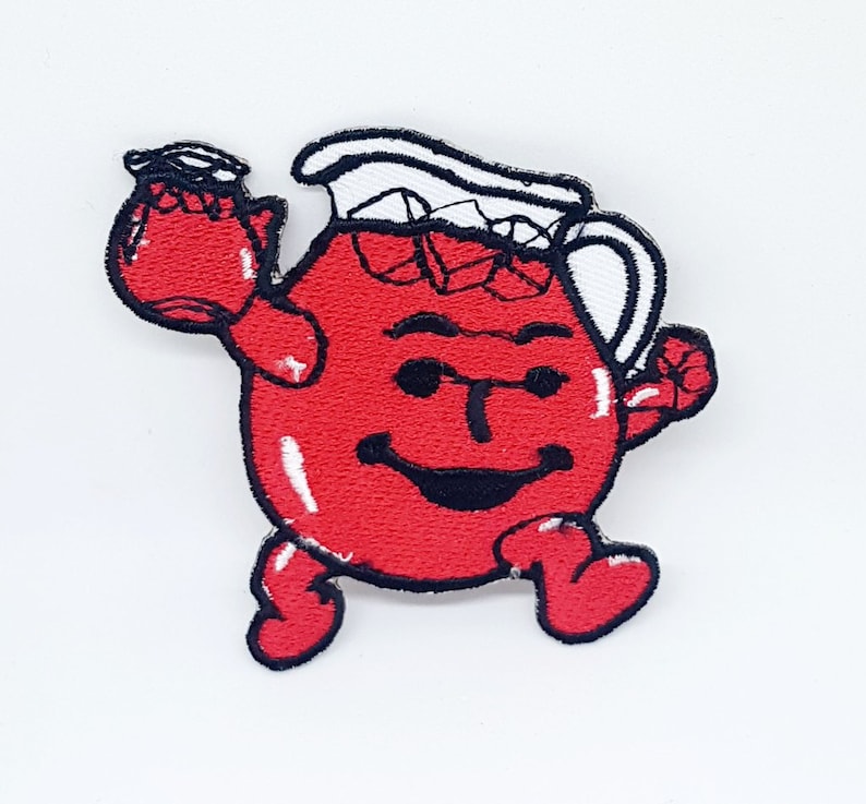 Hey kool aid man iron sew on emblem red embroidered patch Etsy