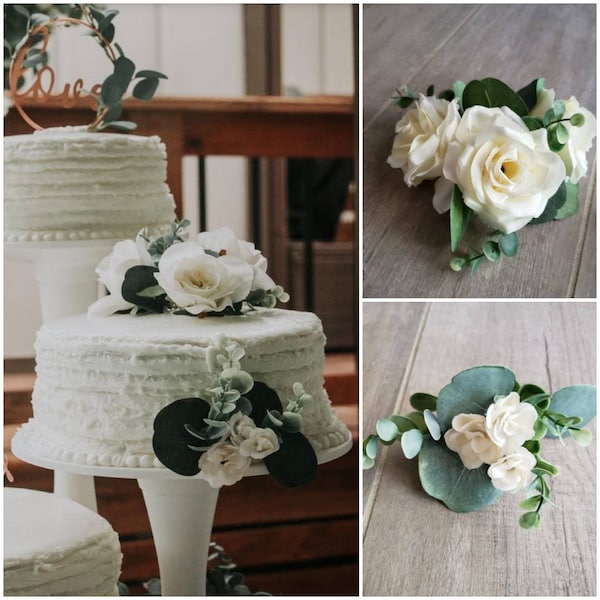 Eucalyptus Floral Wedding Cake Topper Cake Decor Balloon Decor Roses