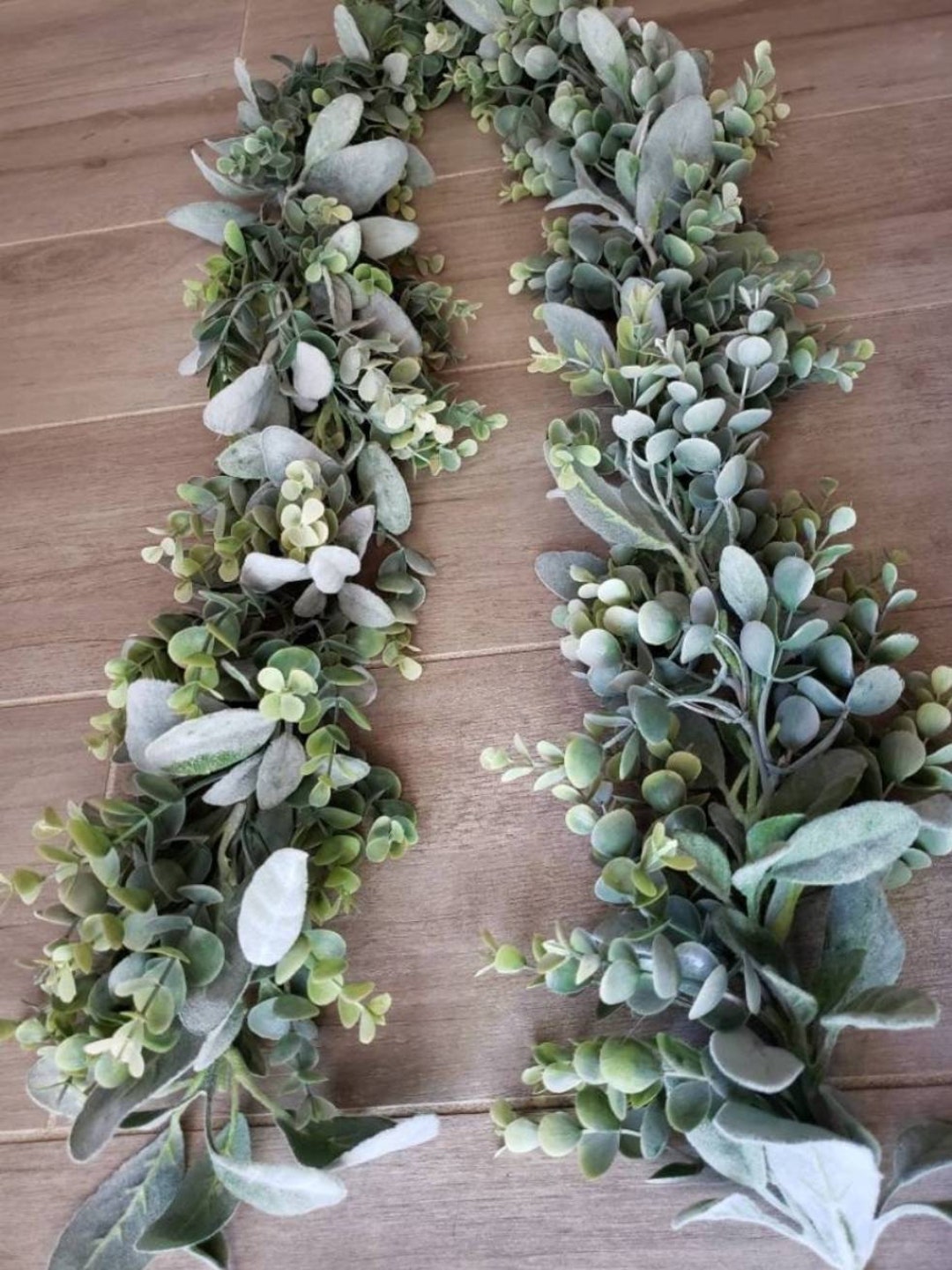 Lambs Ear Eucalyptus Greenery Garland Rustic Wedding Table Runner