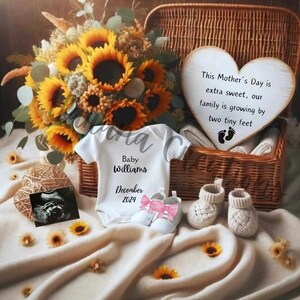Mother&#39;s Day Pregnancy Announcement Digital, Spring Baby Announcement, Social Media, Rainbow baby pregnancy, IVF, Baby girl announcement